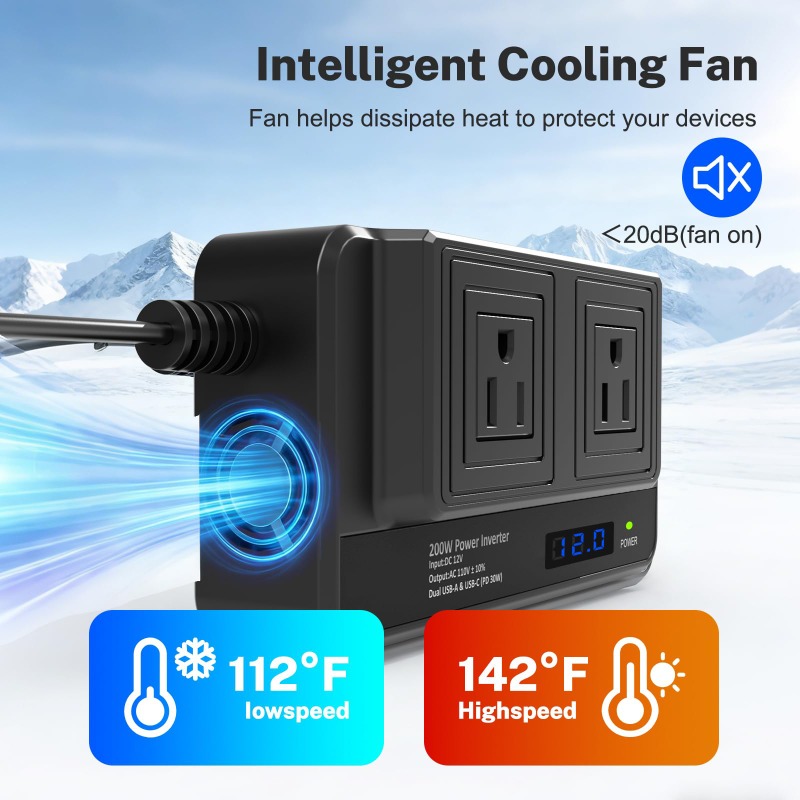 Inverter per Auto da 200W, Con - Outdoor Power Adapter Usb C recensione e prezzo